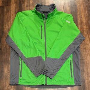 Port Authority Green and Gray Performance Fleece LIned Jacket